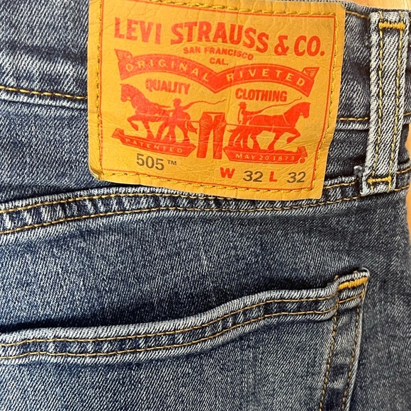 Classic LEVI’S 505 32/32  Blue Denim Jeans Regular Fit Non-Stretch Jeans - Picture 5 of 6